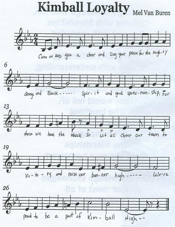 Image of Kimball Loyalty Song Sheet Music