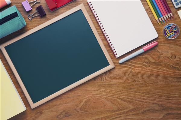  desk with supplies